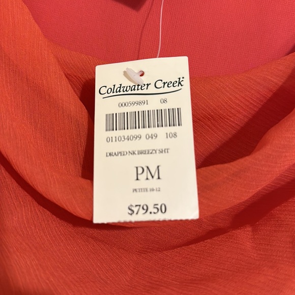 Pink Coldwater Creek Women's Draped Breeze Top - Picture 2 of 4